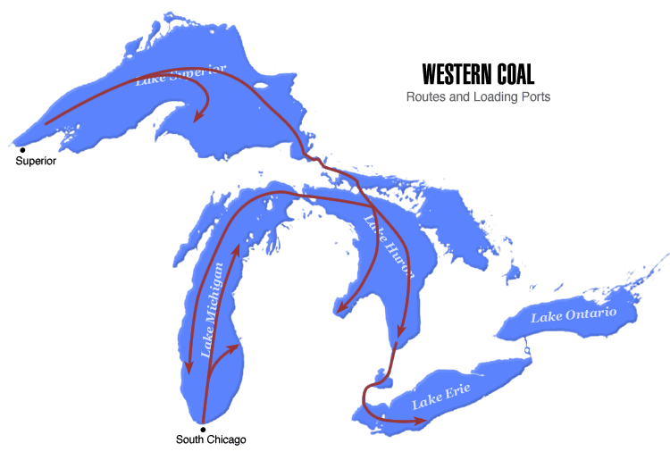 Western Coal routes and loading ports